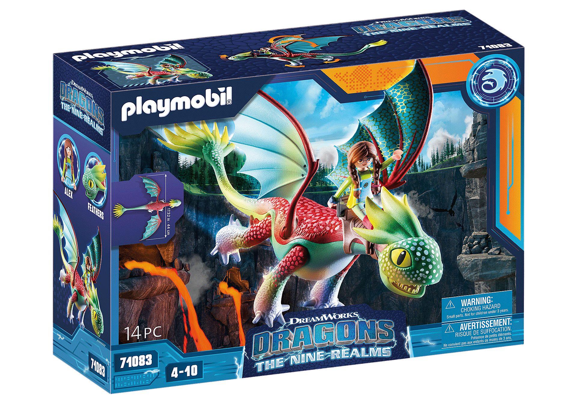 Conjunto de Figuras PLAYMOBIL 71083 Dragões: Nine Realms Feathers & Alex (4 a 10 anos - Multicor)