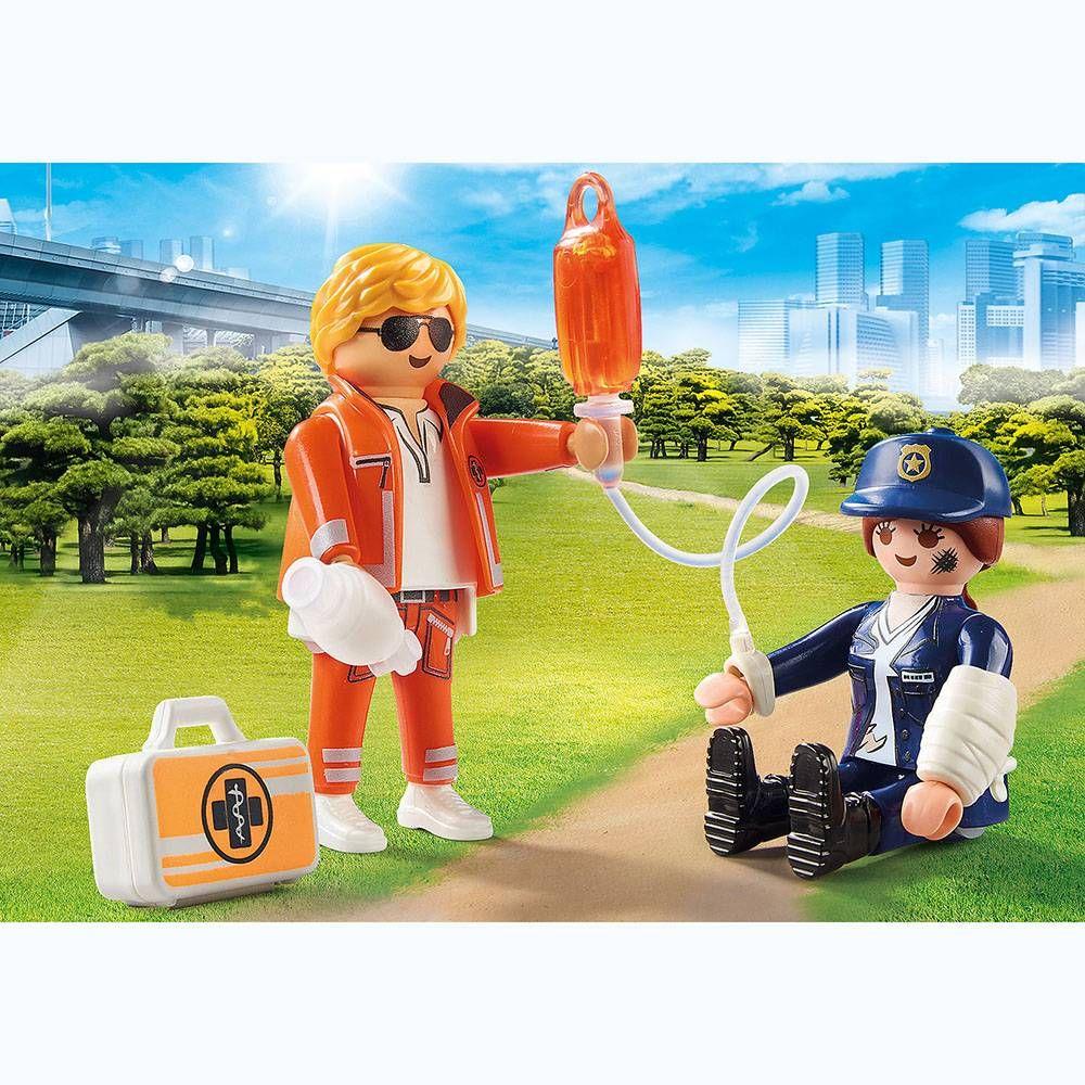 Conjunto de Figuras PLAYMOBIL 70823 Duo Socorrista e Policial (4 anos - Multicor), miniatura 2