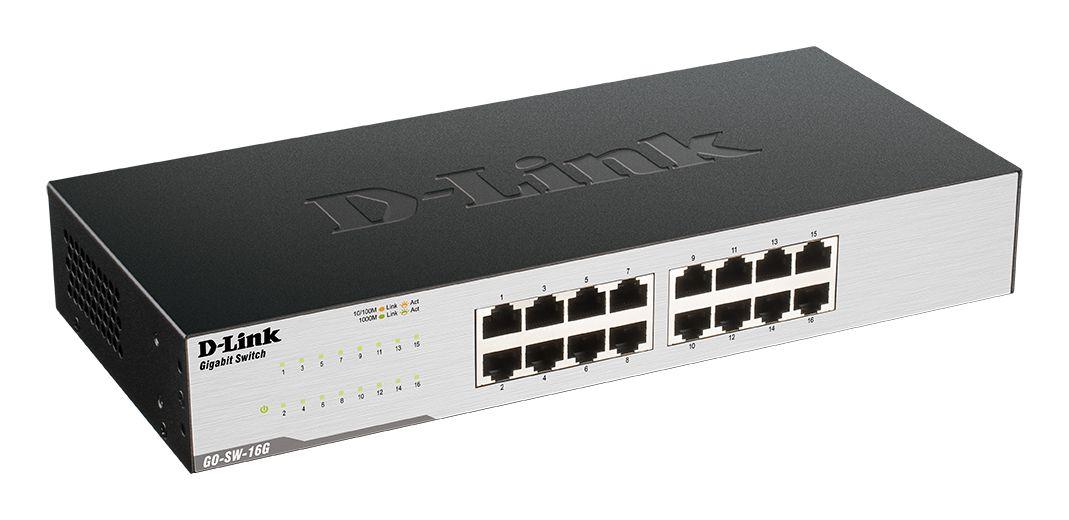 Switch D-LINK GO-SW-16G/E (Gigabit Ethernet - 10, 100, 1000 Mbit/s - 0,512 MB - Preto) — miniatura 2