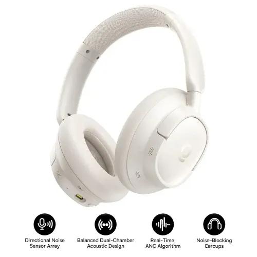 Auscultadores BASEUS Bass BH1 NC (Bluetooth - Sobre a orelha - 40 mm - Branco Starlight)