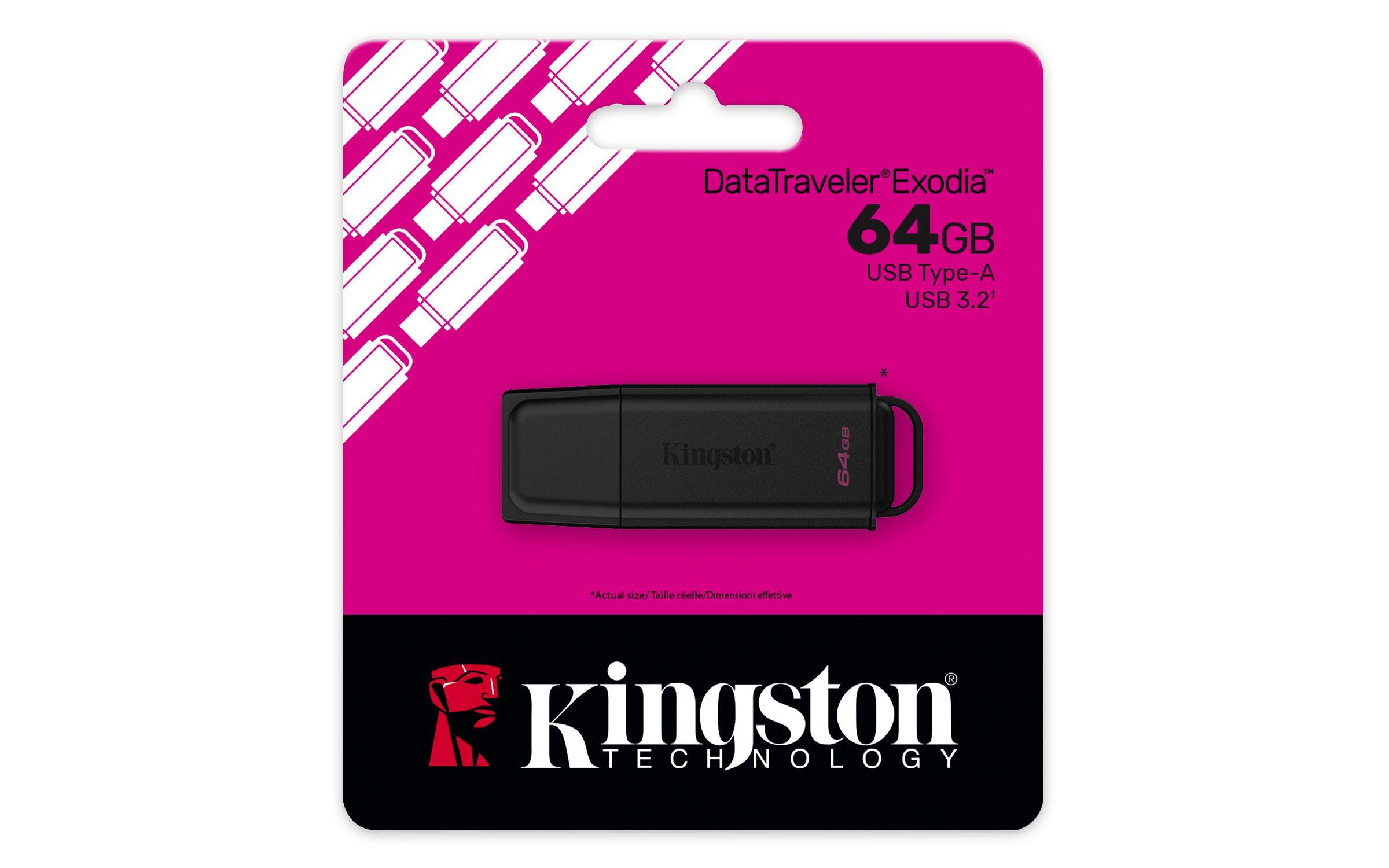 Pen USB KINGSTON DataTraveler Exodia DTXG2/64GB (Tampa - USB Type-A - 3.2 Gen 1 - Preto) — miniatura 4
