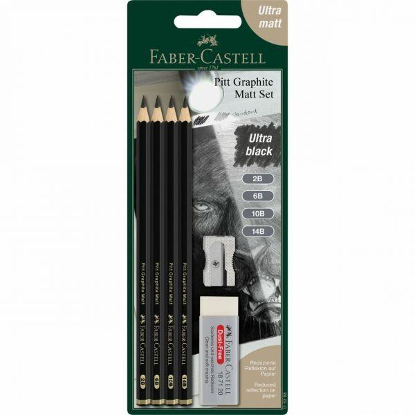 Conjunto de Lápis FABER-CASTELL Pitt Graphite Matt (Preto)