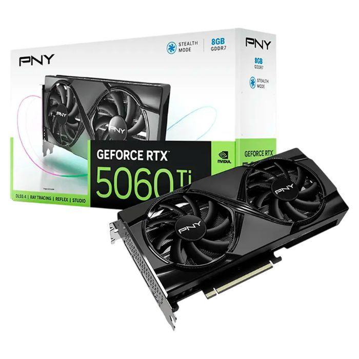 Placa Gráfica PNY GeForce RTX 5060 Ti Gaming Dual Fan (GeForce RTX 5060 Ti - 28 Gbps - 8GB GDDR7)