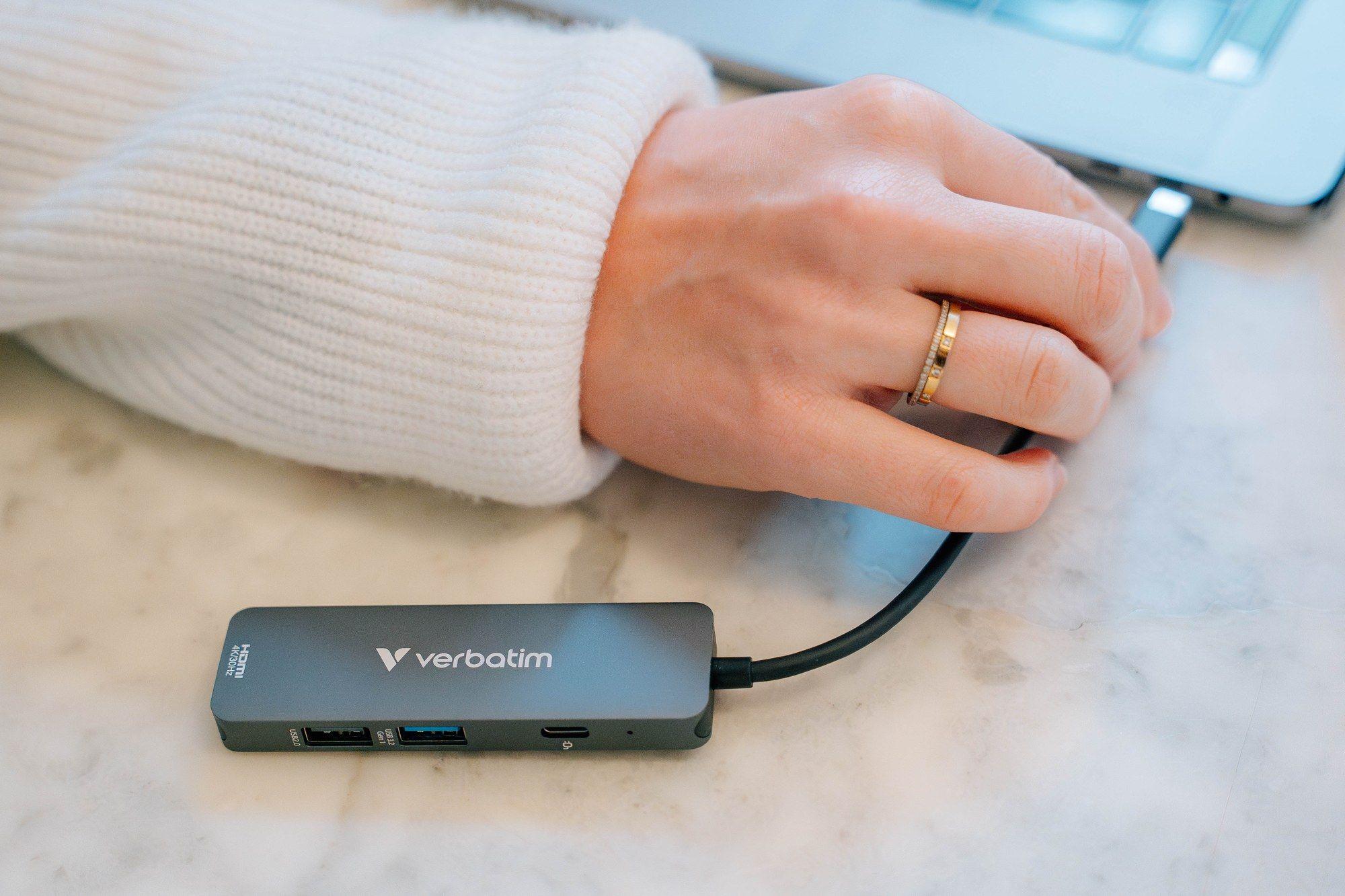 Hub USB-C VERBATIM 32155 (0,15 m - Cinzento), miniatura 5