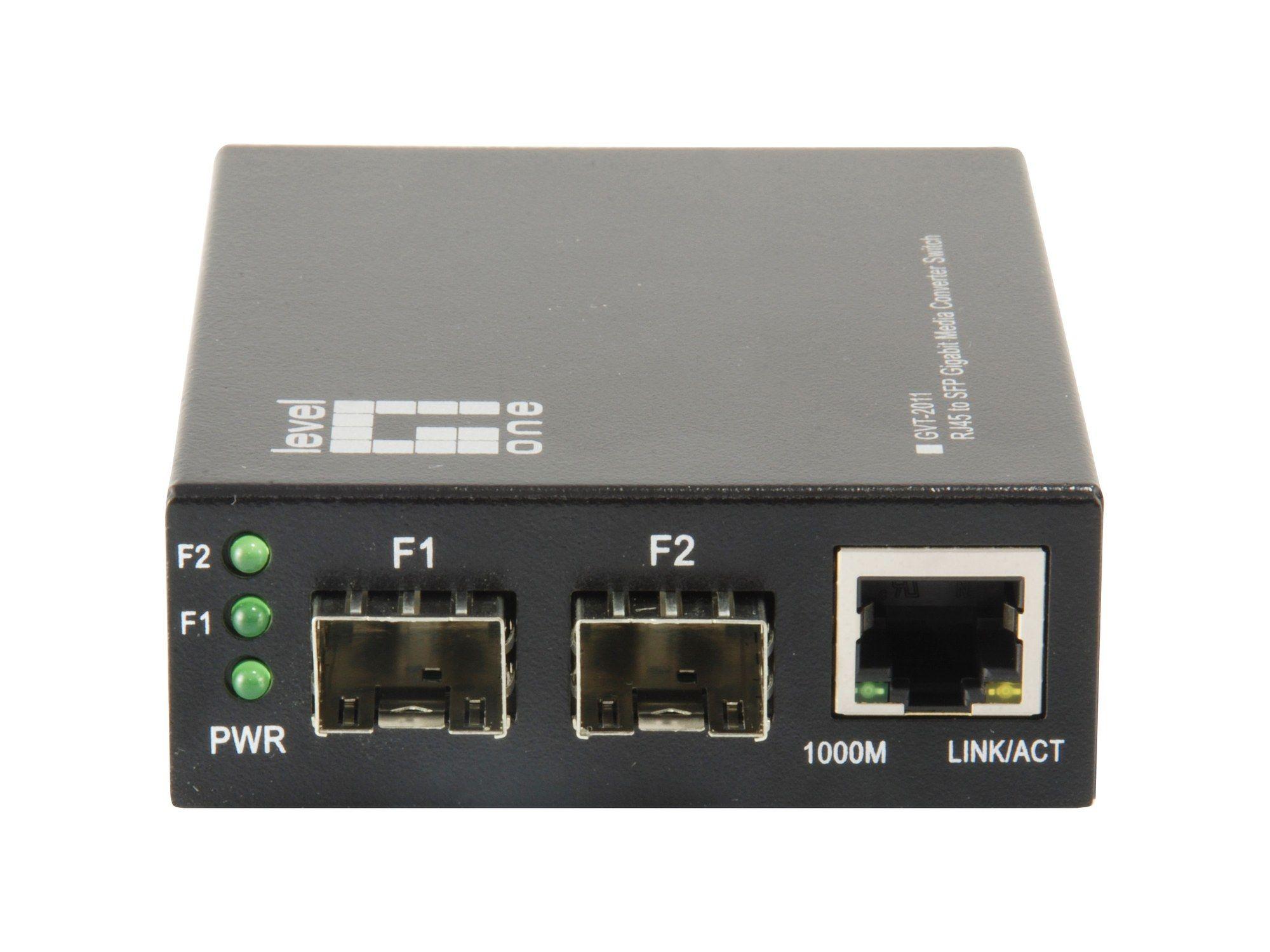 Conversor de Media LEVELONE GVT-2011 (Gigabit Ethernet - 10, 100, 1000 Mbit/s - 1000 Mbit/s - Cinzento) — miniatura 2