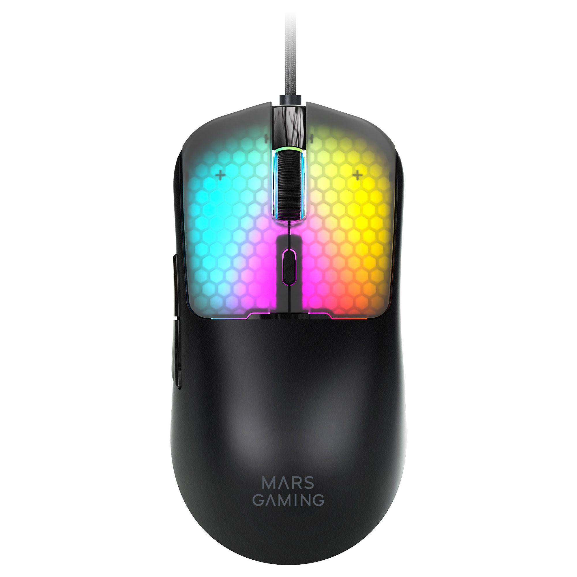 Rato Gaming MARS GAMING MM-VIPER (Mão direita - 12800 DPI - Ótico - Preto)