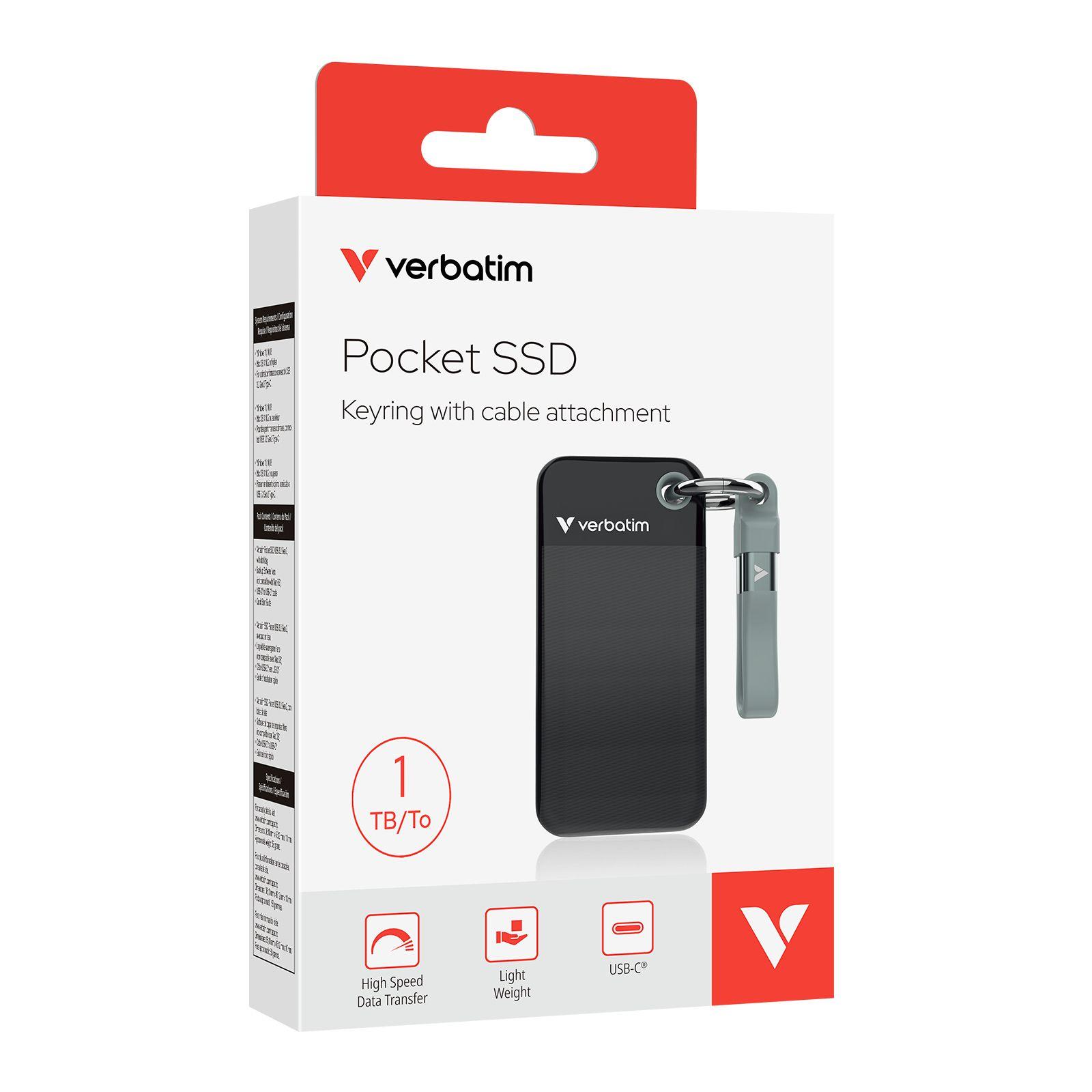 SSD VERBATIM Pocket SSD 32190 (1 TB - M.2 - USB Type-C - Preto/Cinzento) — miniatura 2
