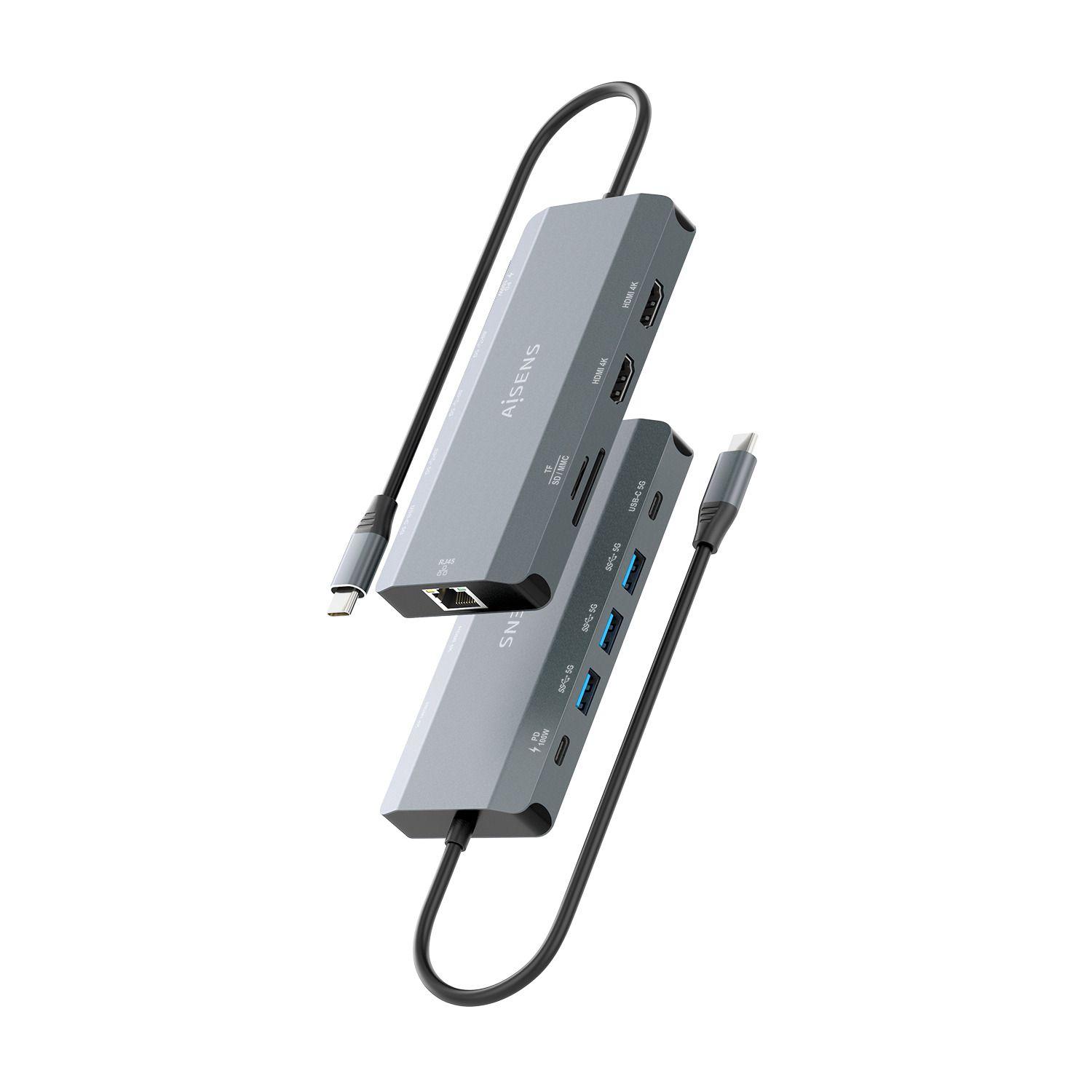 Docking Station USB-C AISENS ASUC-10P052-GR (0,2 m - Cinzento), miniatura 3