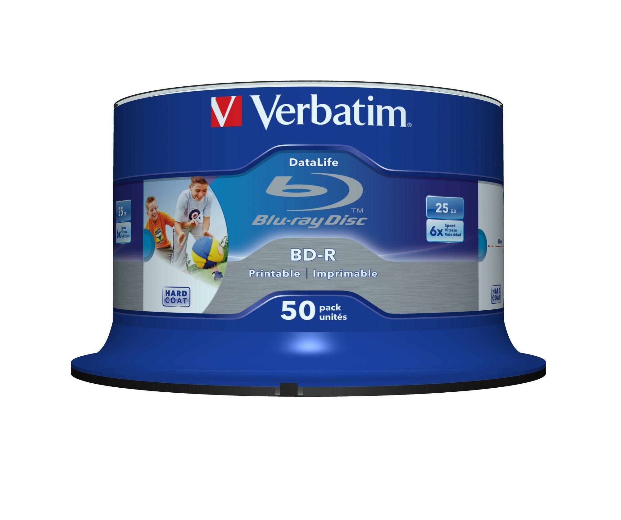 Disco Blu-ray Gravável VERBATIM 43812 (BD-R - 25 GB - 6x - 50 unidades - Imprimível) — miniatura 2