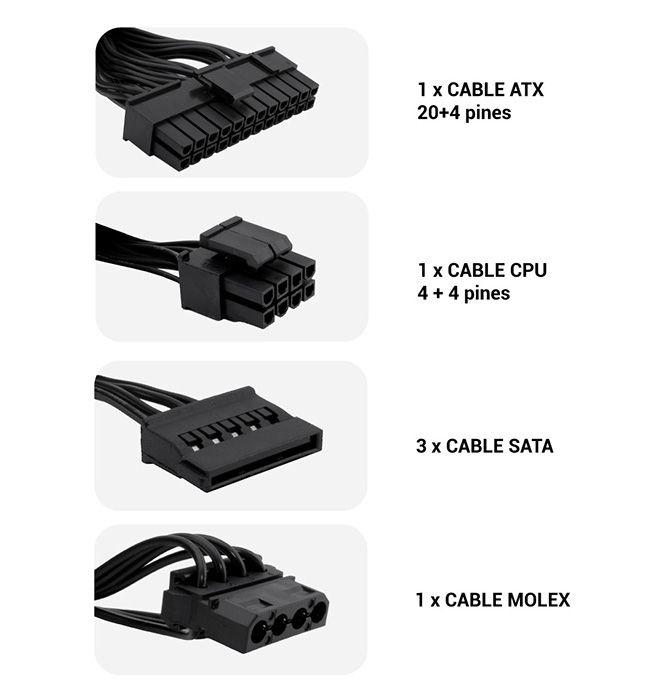 Fonte de Alimentação COOLBOX SFX Black550 GR-S (550 W - Preto) — miniatura 5