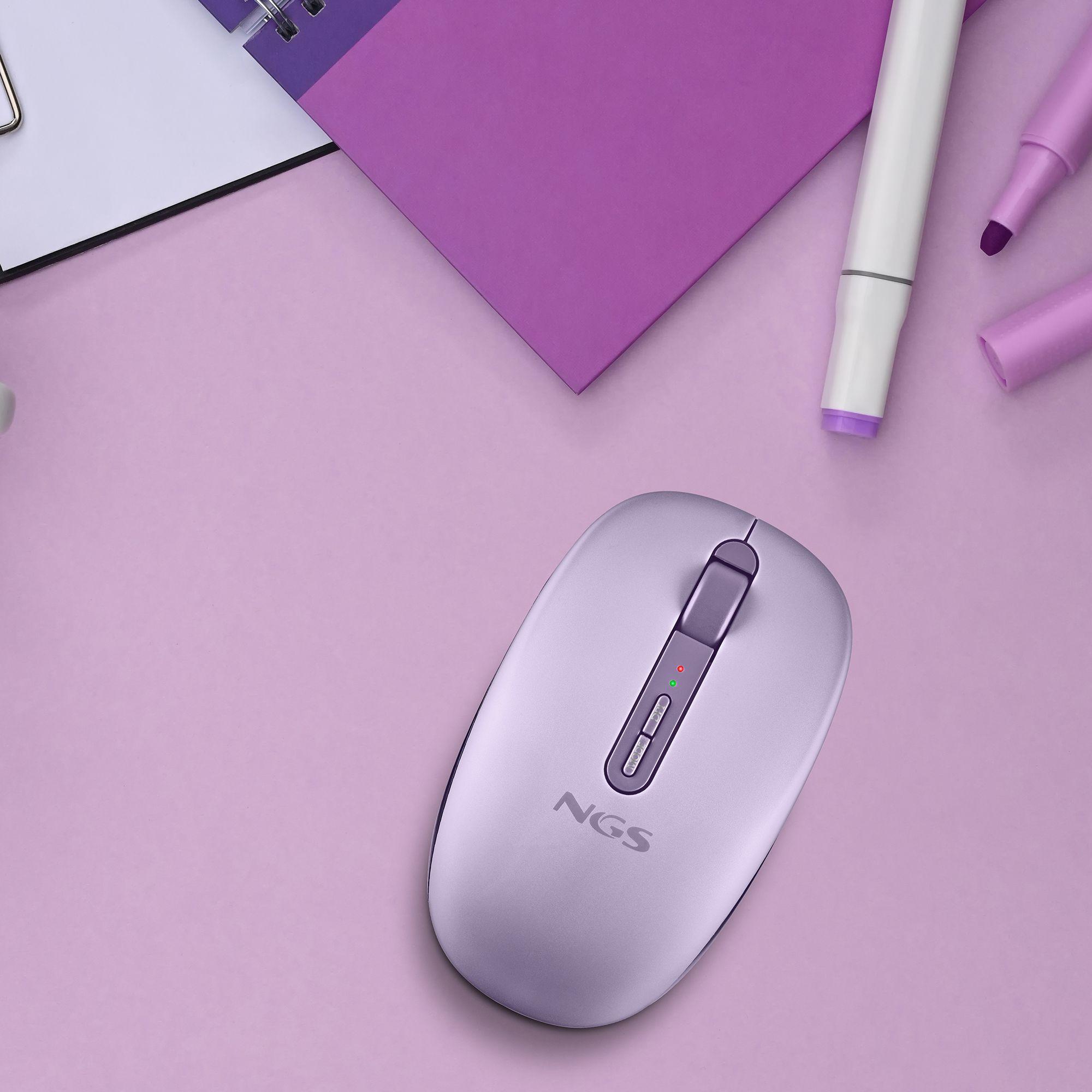 Rato NGS Fog Dual (Ambidestro - 1600 DPI - RF Wireless+Bluetooth - Roxo) — miniatura 5