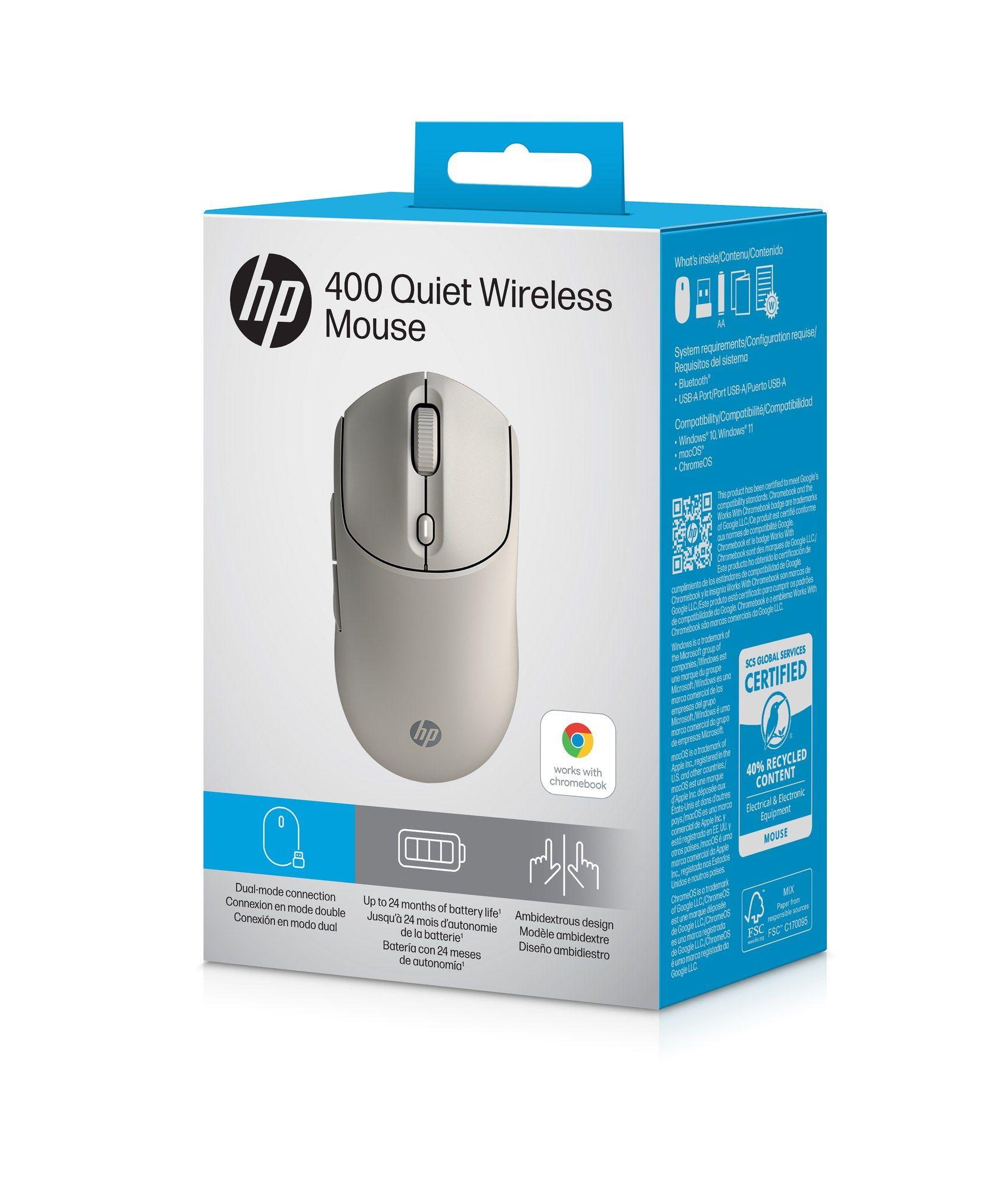 Rato HP 400 Dual (Ambidestro - 6000 DPI - RF Wireless + Bluetooth - Bege) — miniatura 12