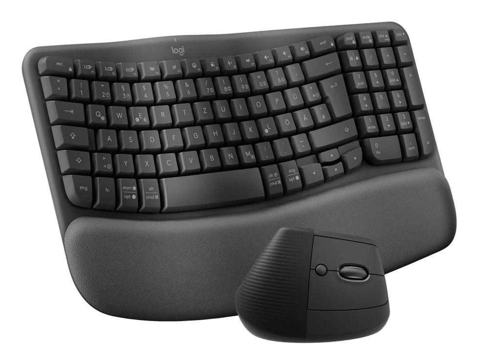 Conjunto de Teclado e Rato LOGITECH Wave Keys and Lift Combo (Alemão - Curvo - Bluetooth - Grafite), miniatura 5