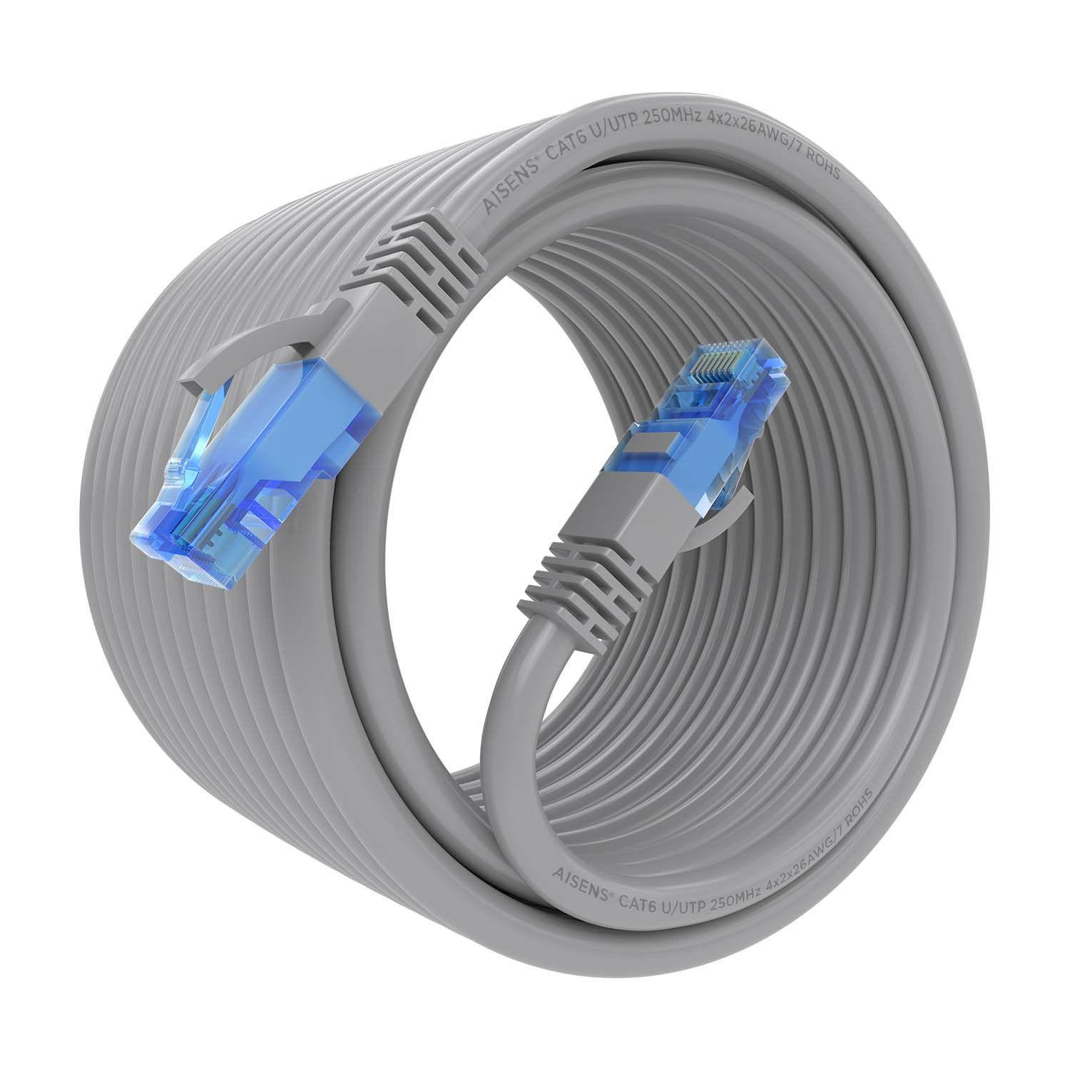 Cabo de Rede RJ45 AISENS A135-0782 (10 m - Cat6 - RJ-45 - Cinzento) — miniatura 2