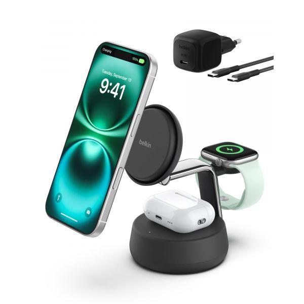 Carregador Sem Fios 3 em 1 BELKIN WIZ040KQCH (USB-C - Preto), miniatura 2