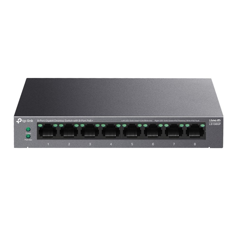 Switch TP-LINK LS108GP (Gigabit Ethernet - 16 Gbit/s - 8 Portas - Preto)
