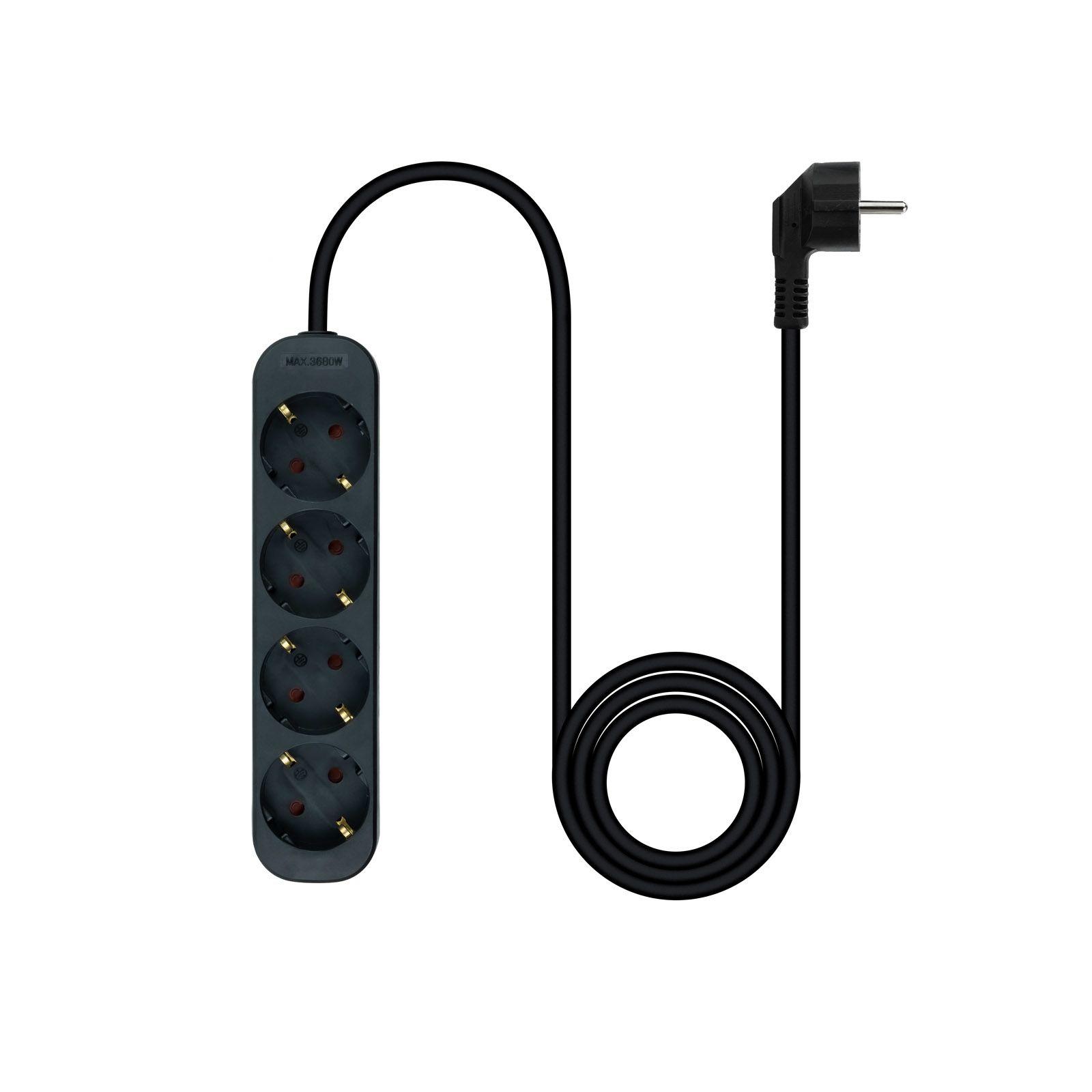 Extensão Elétrica de 4 Tomadas NANOCABLE 10.37.0004-NS-BK (Preto), miniatura 2