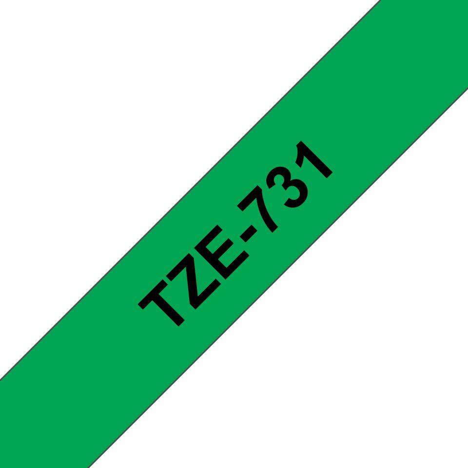 Fita de Impressão BROTHER TZe-731 (Preto sobre Verde)