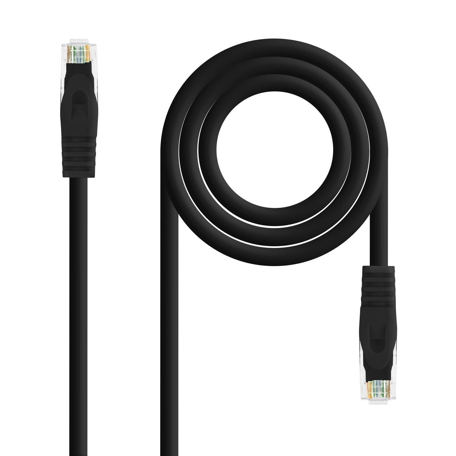 Cabo de Rede RJ45 NANOCABLE 10.20.1803-BK (3 m - Cat6A - RJ-45 Macho - Preto)