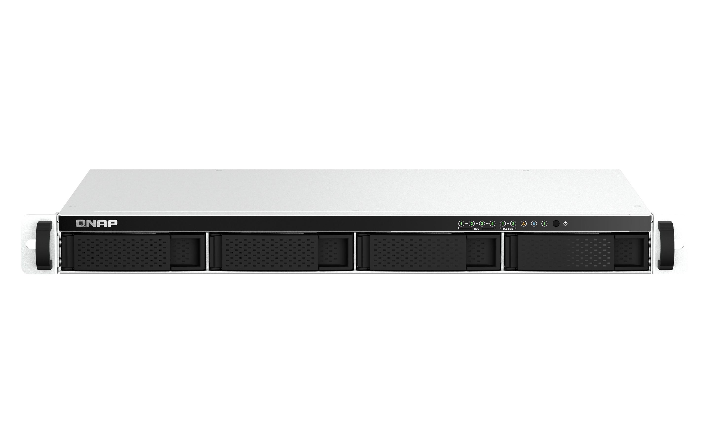 NAS QNAP TS-464eU-8G (Serial ATA III, Serial ATA II - 8 GB - 4 baias - Alumínio e Preto)
