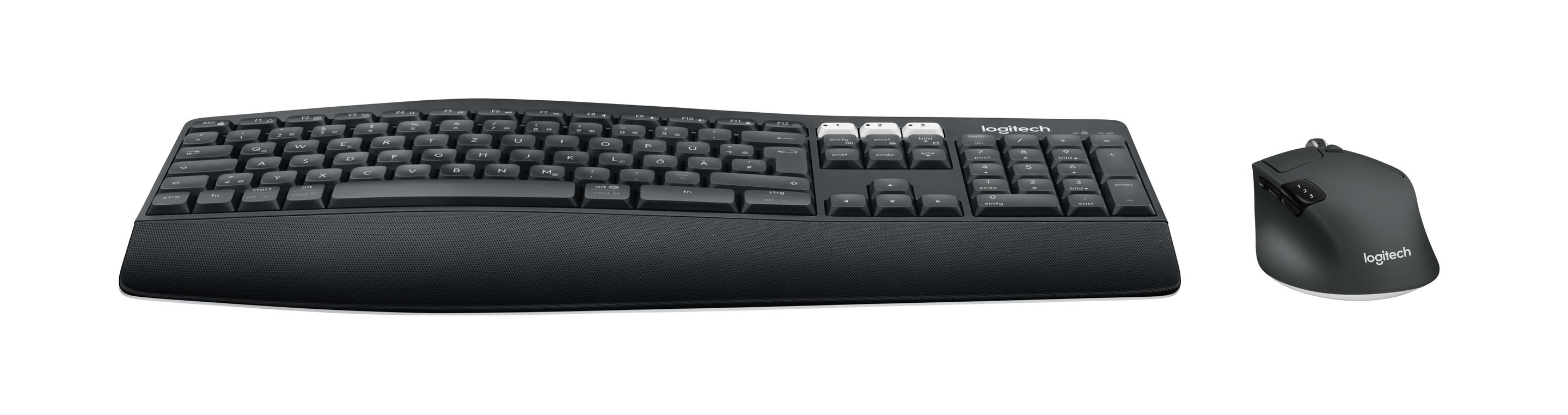 Conjunto de Teclado e Rato LOGITECH MK850 Performance (Alemão - Tamanho completo - RF Wireless + Bluetooth - Preto)