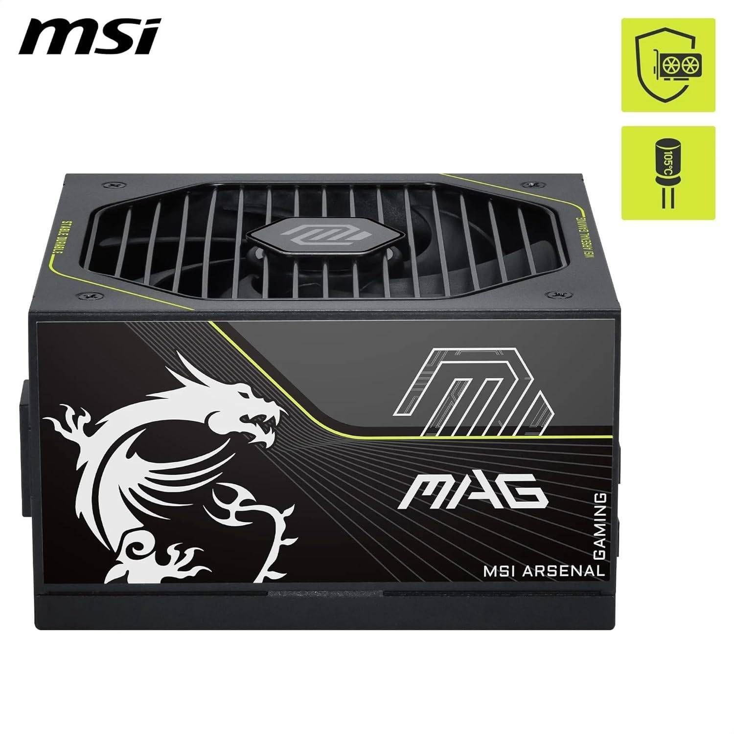 Fonte de Alimentação MSI MAG A1000PLS PCIE5 (ATX - 1000 W - 80 PLUS Titanium - Preto), miniatura 3