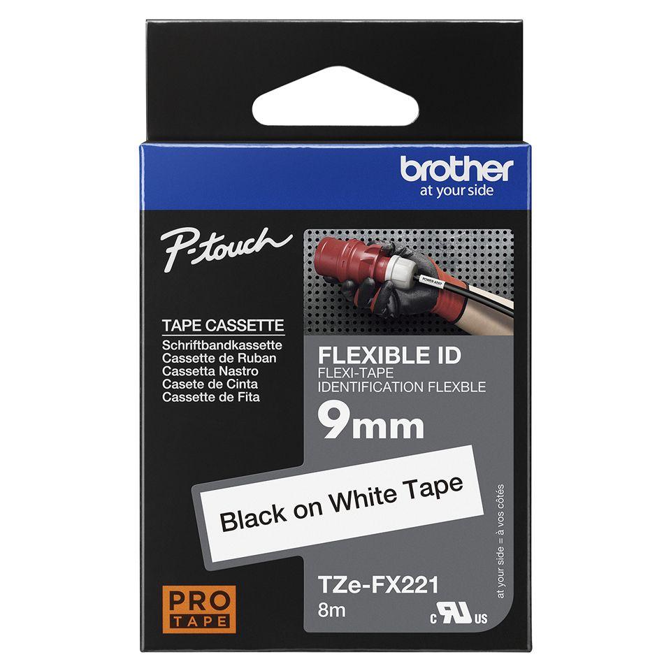 Fita de Impressão Laminada Flexível BROTHER TZe-FX221 (Preto sobre Branco), miniatura 4