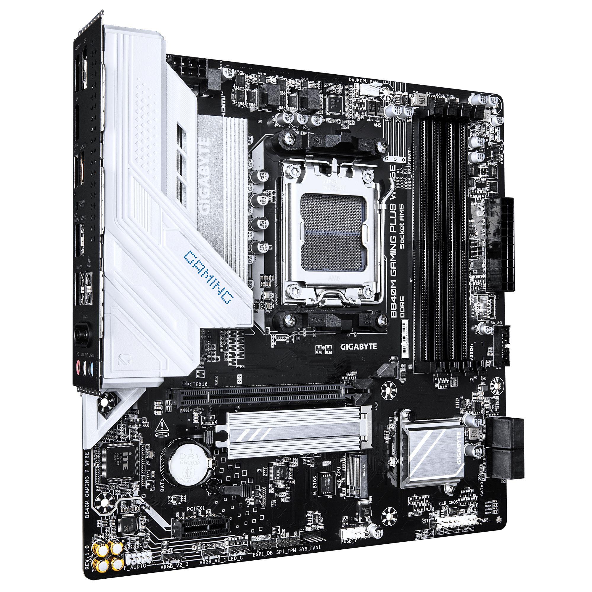 Motherboard GIGABYTE B840M GAMING PLUS WIFI6E (AM5 - Micro ATX - Duplo canal - Castanho escuro), miniatura 3