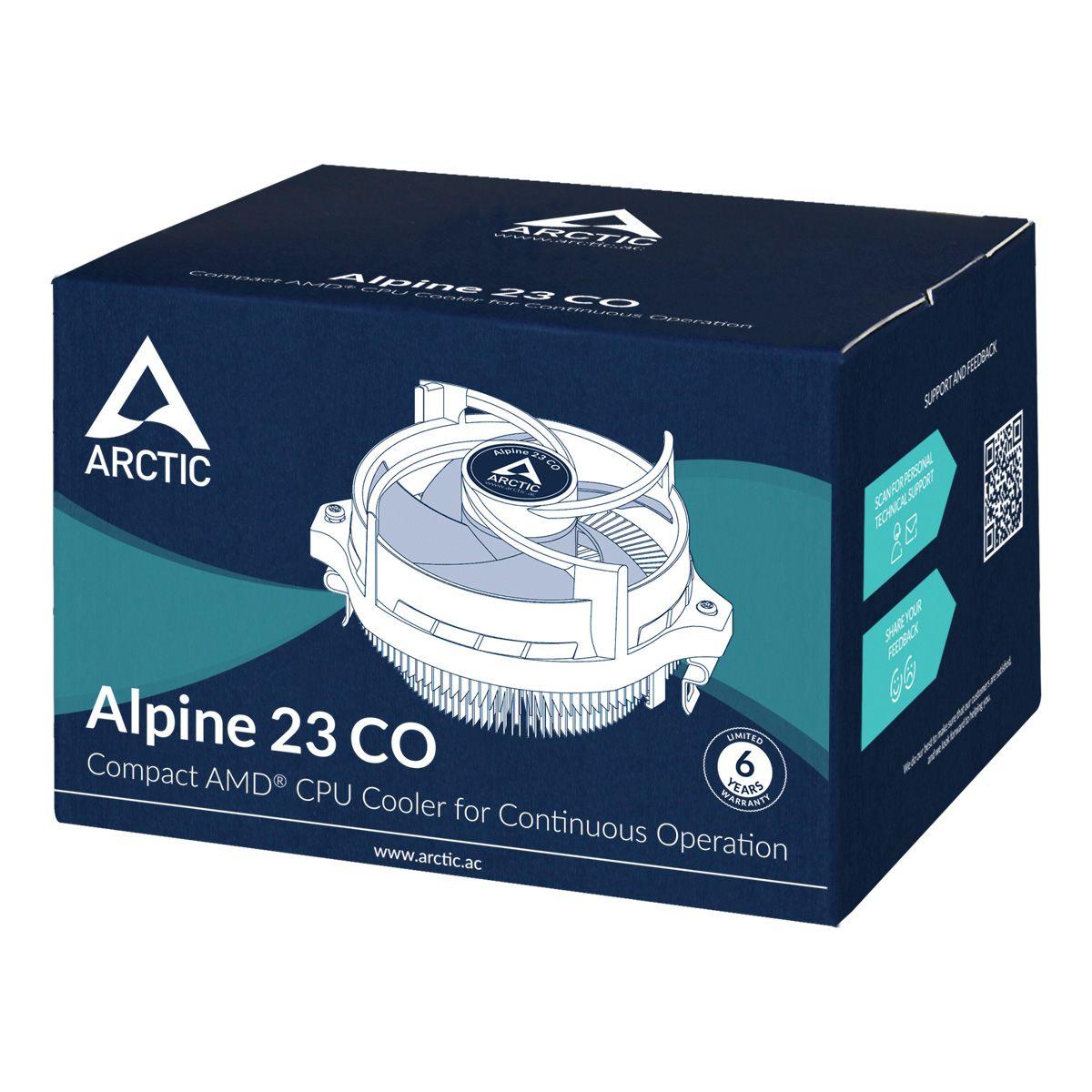 Cooler de CPU ARCTIC Alpine 23 CO (AM4, Socket AM5 - 90 mm - 1 ventoinha - Preto e Alumínio) — miniatura 7