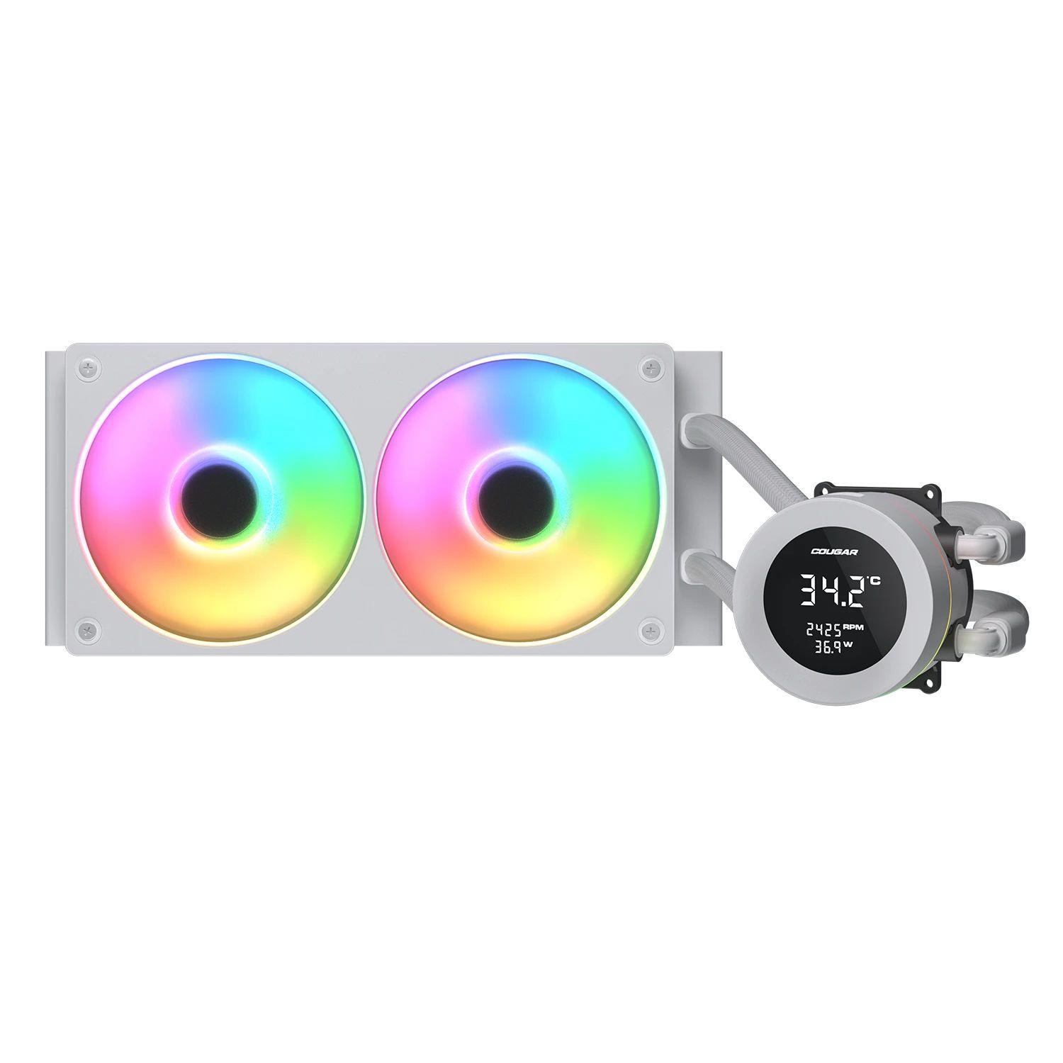 Sistema de Refrigeração Líquida AIO COUGAR Poseidon Vistek ARGB 240 (Radiador 240 mm - Branco)