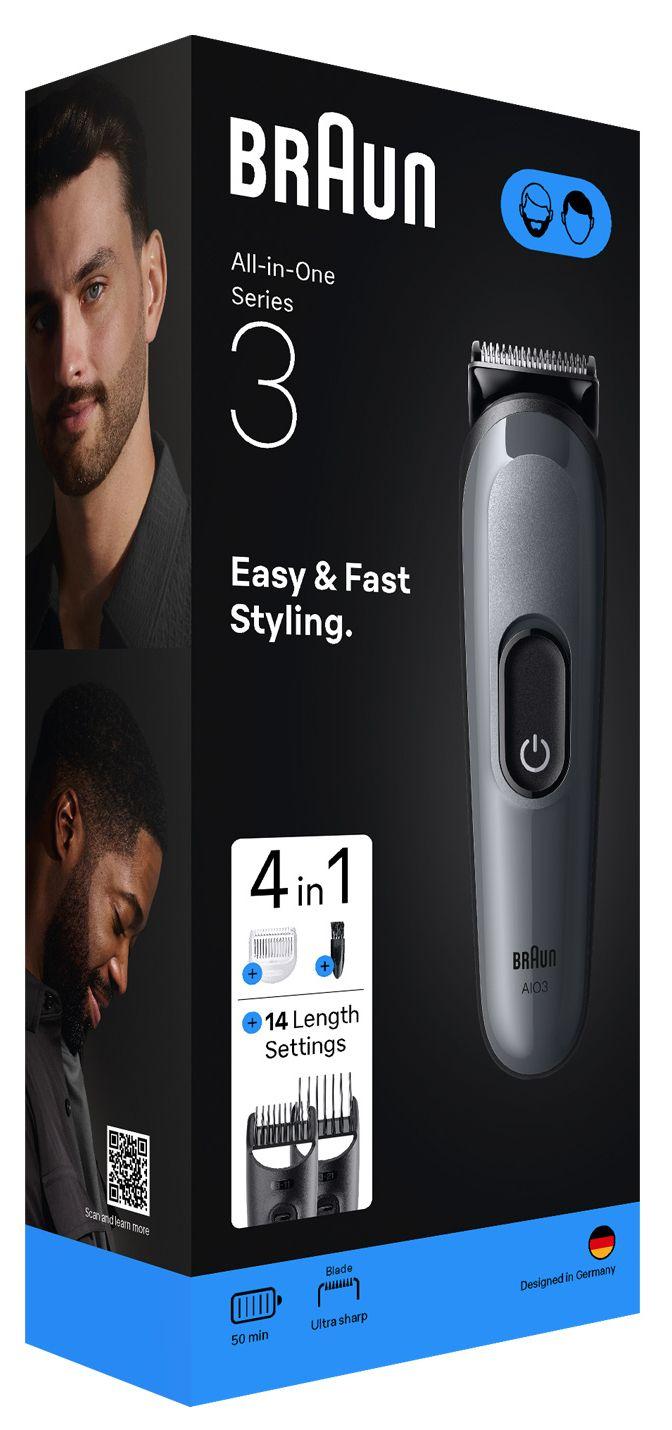 Máquina de Cortar Cabelo BRAUN AIO3500 (Preto e Cinzento), miniatura 3
