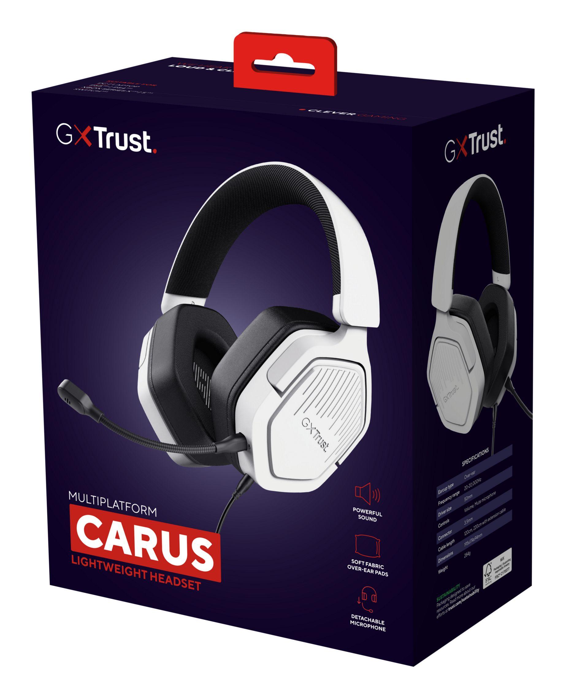 Headset Gaming TRUST GXT 492W Carus (Binaural - Com fios - Circum-aural - Branco), miniatura 6