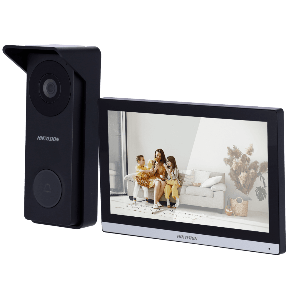 Kit de Videoporteiro HIKVISION DS-KIS313-P(B) (4 Fios Híbridos - Wi-Fi)