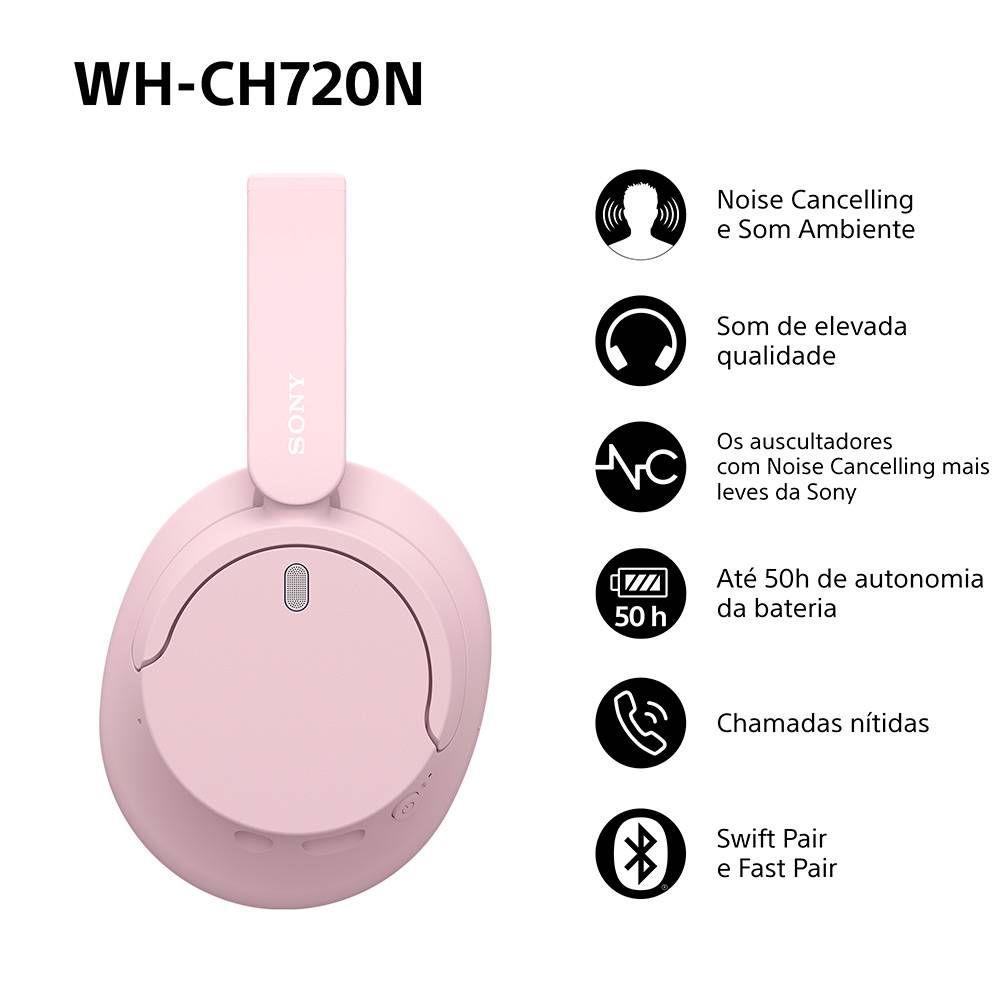 Auscultadores SONY WH-CH720N (Com fios e sem fios - 2,5 W - Rosa), miniatura 3
