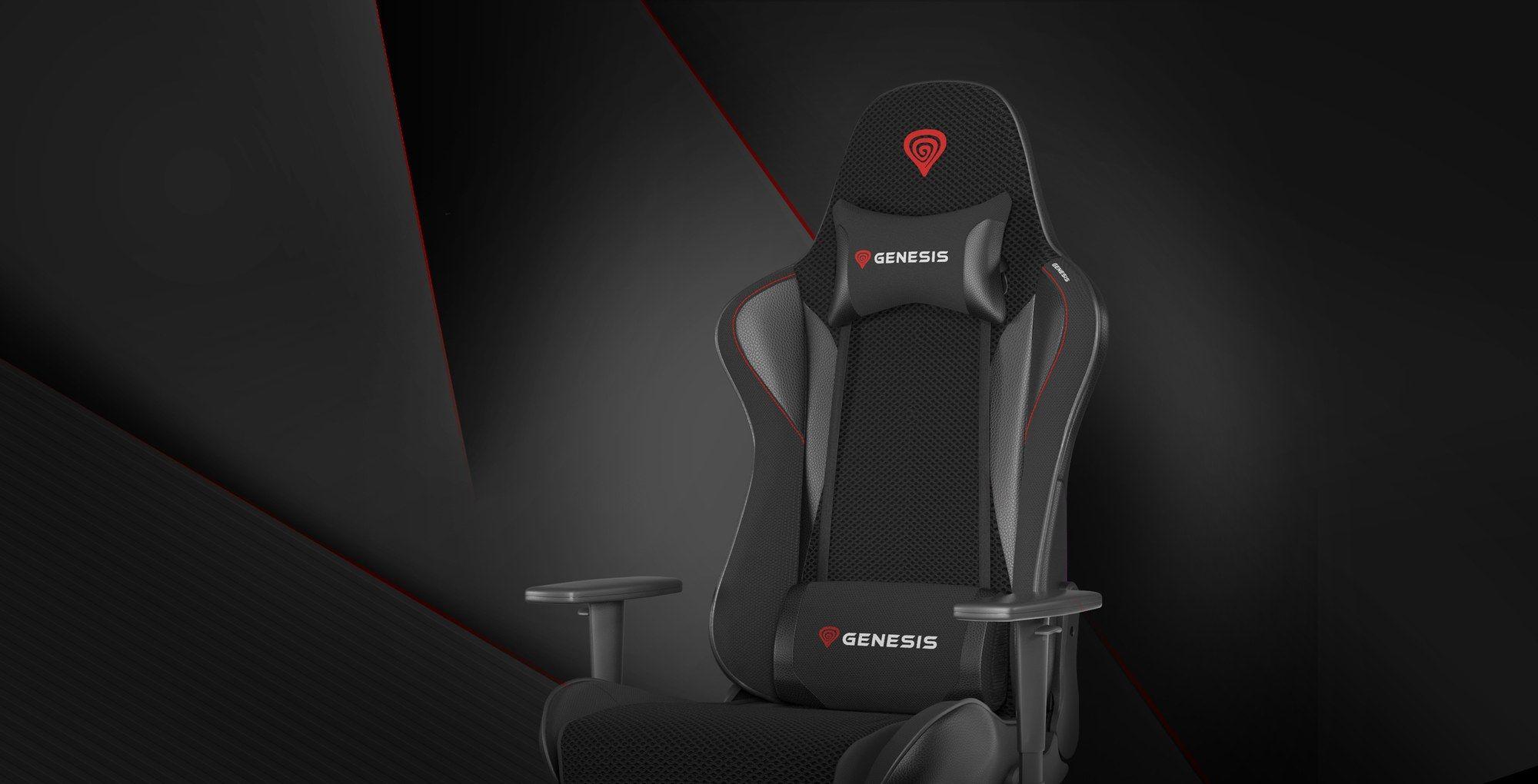 Cadeira Gaming GENESIS Nitro 440 G2 (120 kg - 7 cm - Tecido, Imitação de pele - Preto/Cinzento) — miniatura 4
