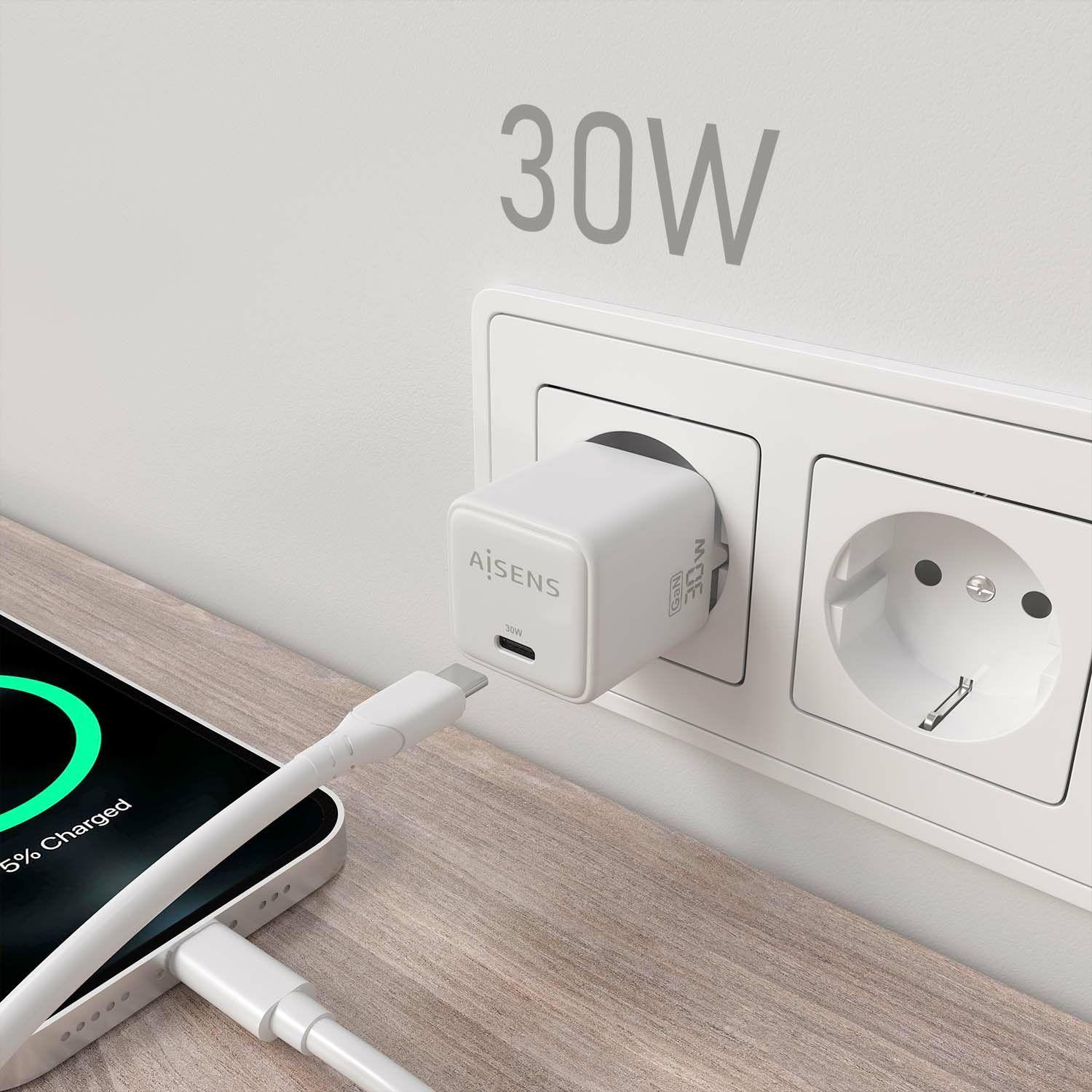 Carregador USB-C AISENS ASCH-30W1P035-W (33 W - 30 W - Branco), miniatura 5
