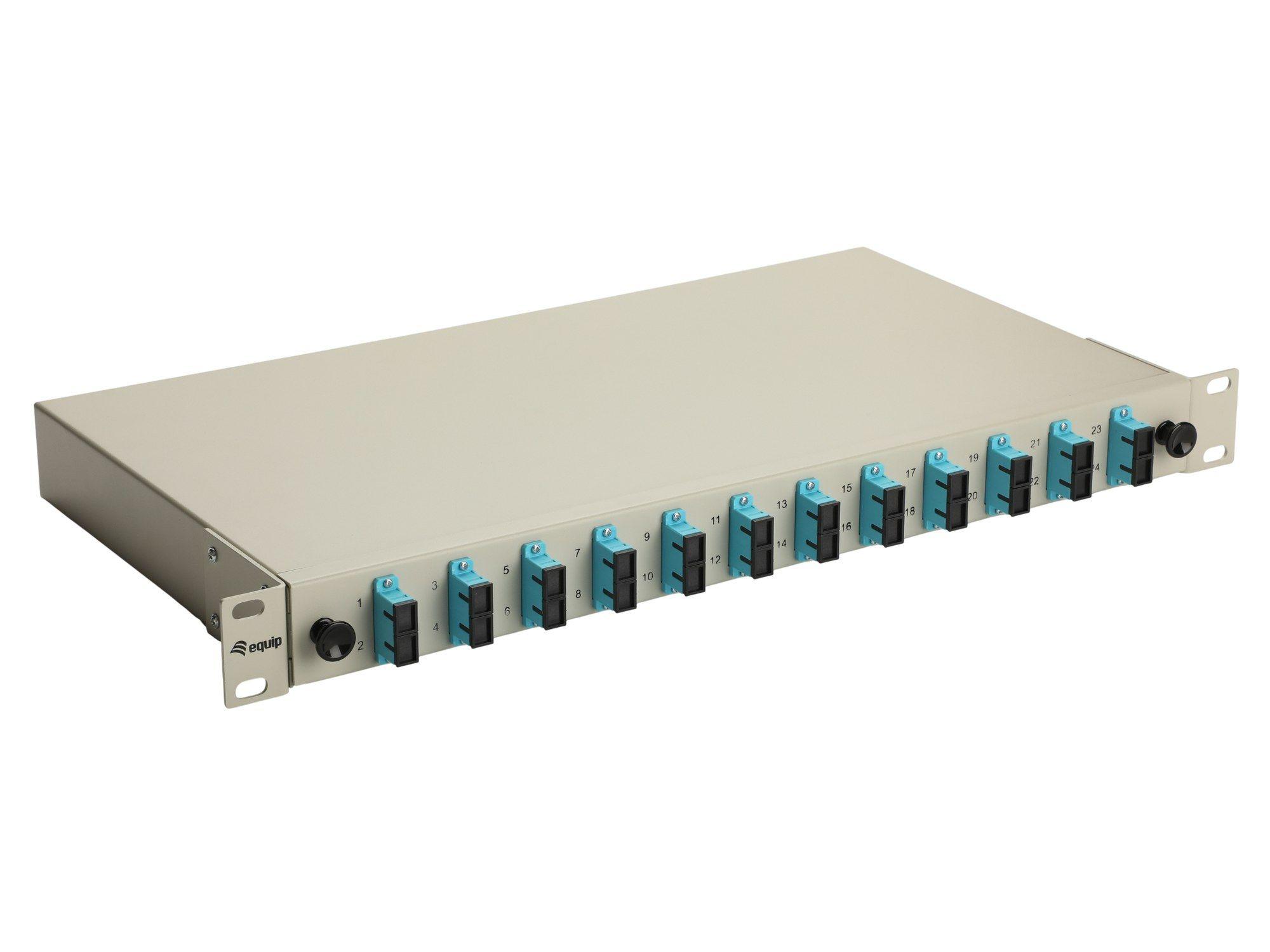 Painel de Fibra Ótica EQUIP 337303 (12 portas SC Duplex - Cinzento)