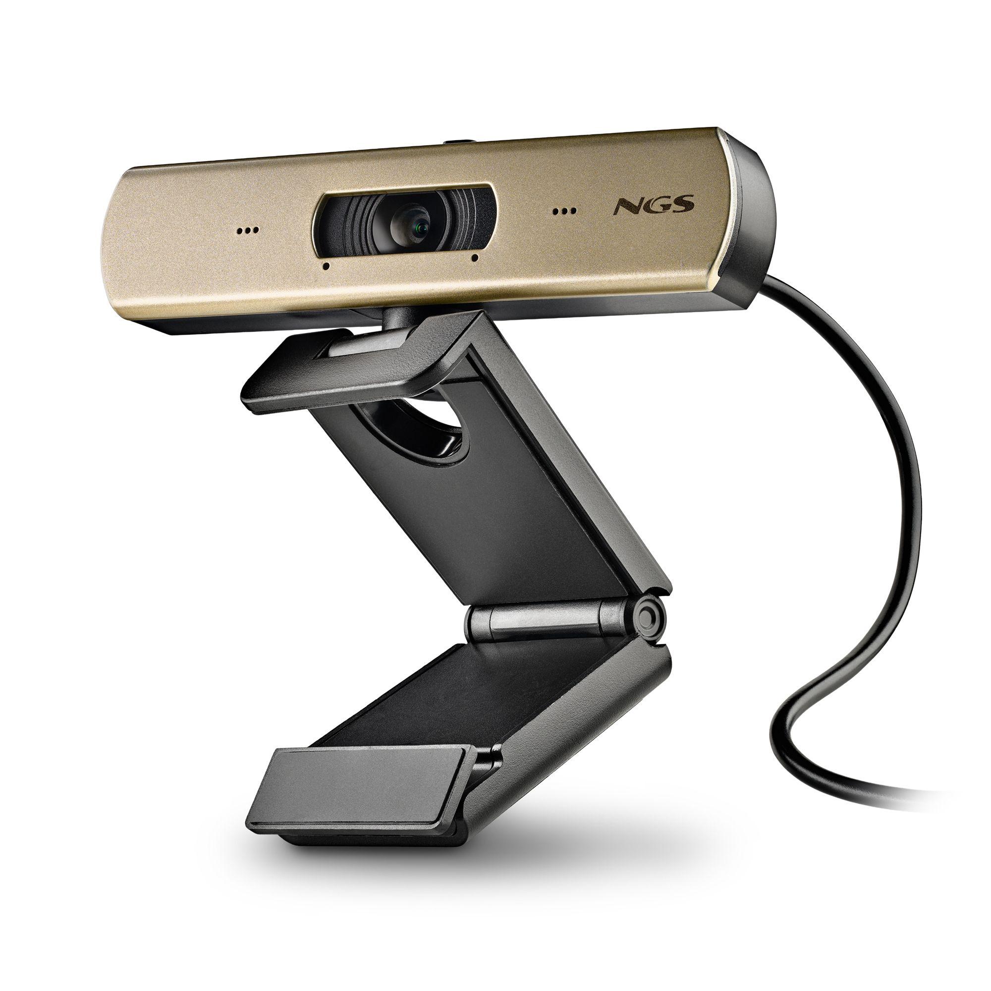 Webcam NGS XpressCam 4000 UHD (3840 x 2160 pixels - 30 fps - USB 2.0 - Preto e Dourado)