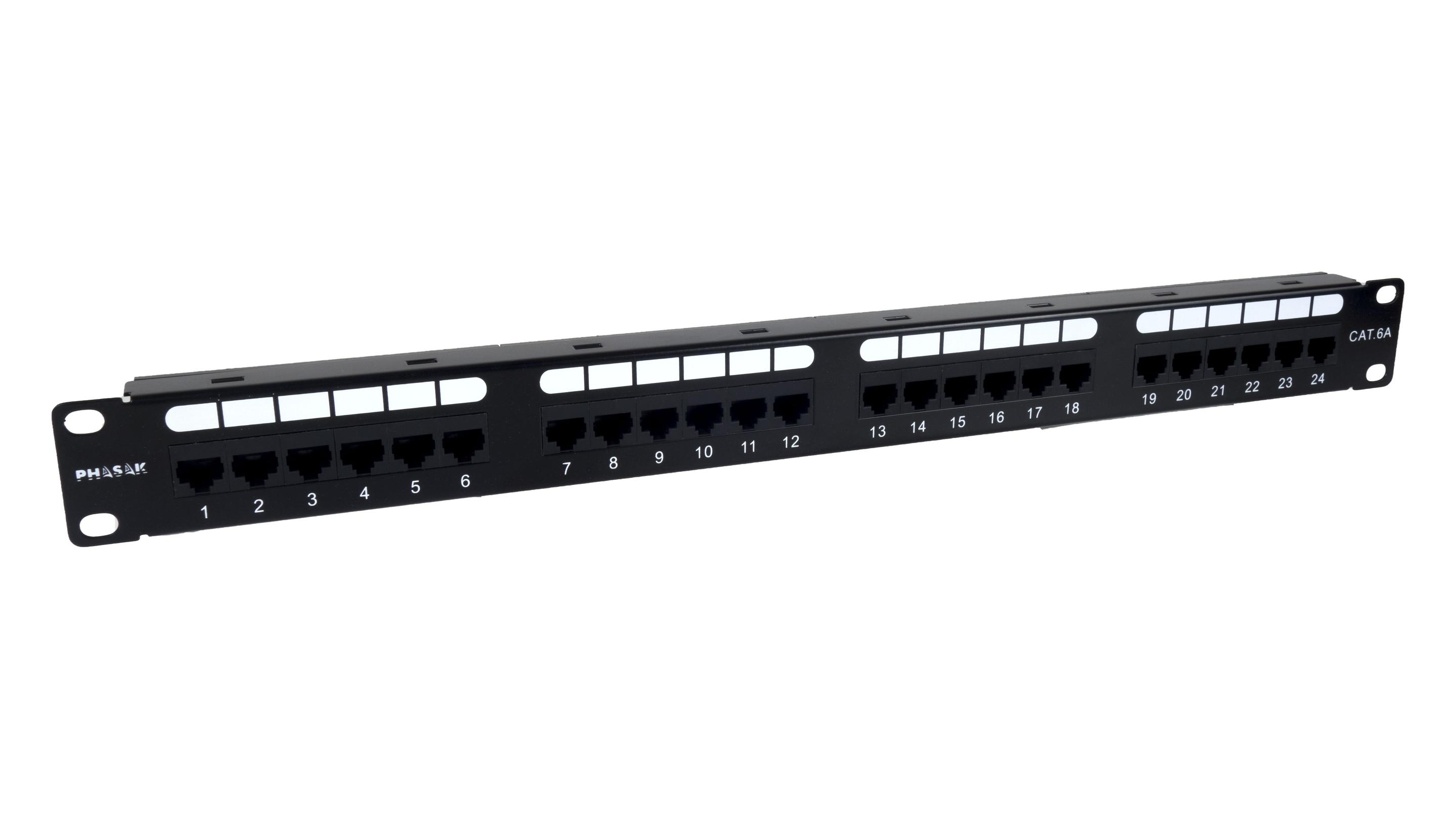 Painel de Distribuição PHASAK PU 2421 (RJ45 - Montagem em rack - Preto)
