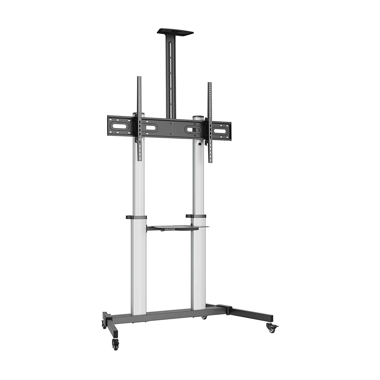 Suporte de Chão para TV AISENS FT100TE-259 (1000 x 600 mm - 200 x 200 mm - 2,54 m - Preto e Prateado)