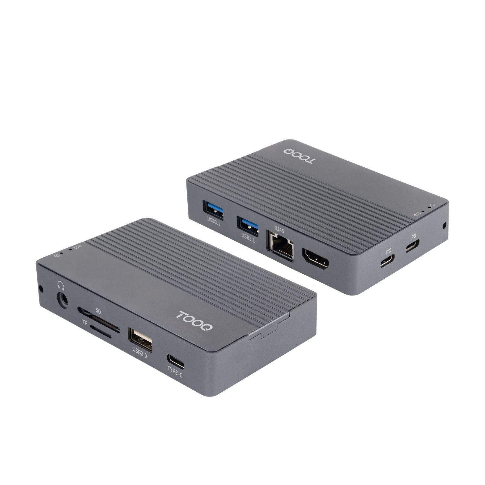 Caixa Externa M.2 e Hub USB-C TOOQ TQE-2242G (8 TB - PCI Express, SATA NVMe - Cinzento) — miniatura 2