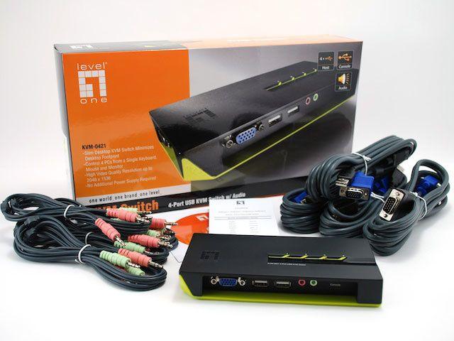 Switch KVM LEVELONE KVM-0421 (Preto e Verde) — miniatura 4