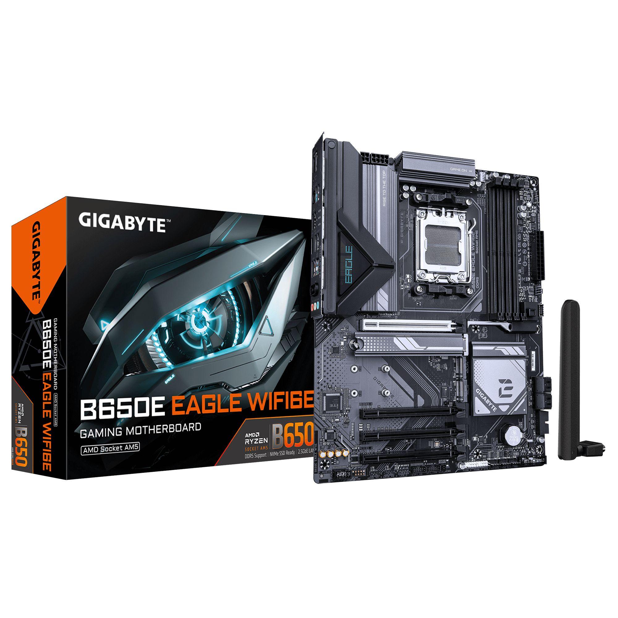 Motherboard GIGABYTE B650E EAGLE WF6E (AM5 - ATX - Duplo canal - Castanho escuro)