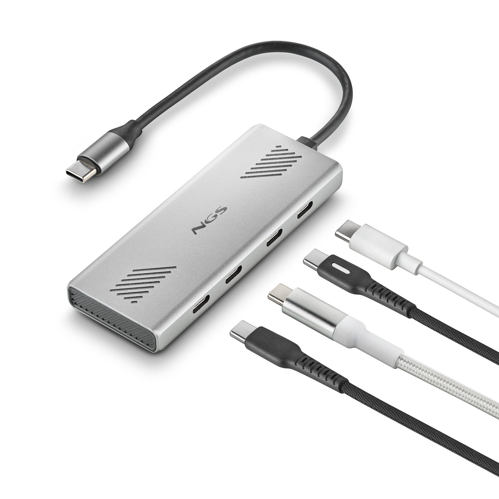 Hub USB-C NGS WONDER4-C (0,18 m - USB Type-C - Prateado), miniatura 3