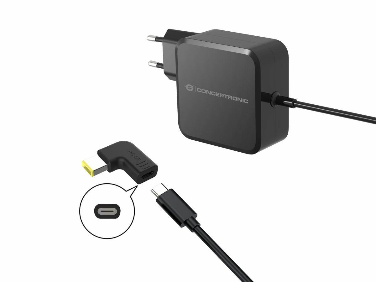 Adaptador para Portátil CONCEPTRONIC ABBY15PC05 (USB-C PD - Lenovo - Lenovo universal 5,5 x 2,5 mm - Preto), miniatura 2