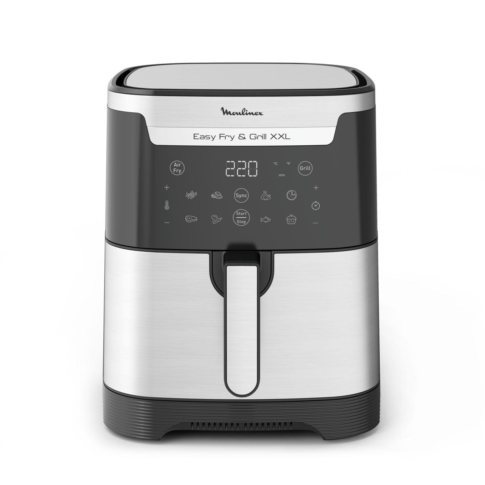 Fritadeira a Ar Independente MOULINEX Easy Fry & Grill XXL EZ801D10 (Toque - Altura 43,2 cm - Preto/Inox)