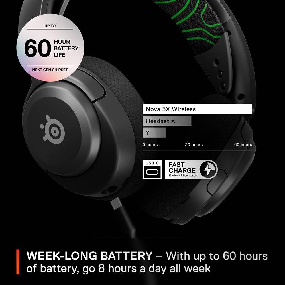 Headset Gaming STEELSERIES Arctis Nova 5X (Binaural - Sem fios - Circum-aural - Preto), miniatura 6