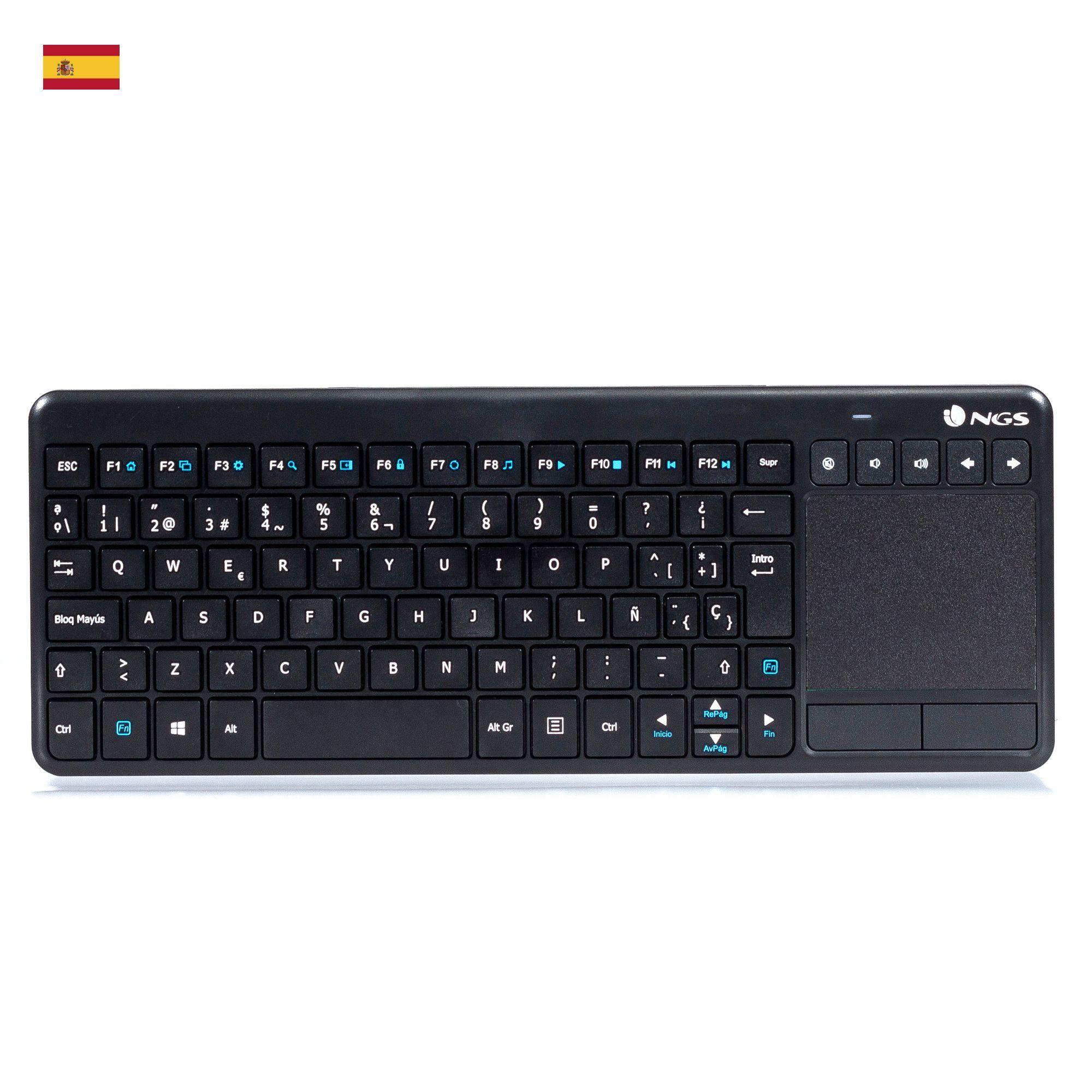 Teclado NGS TV Warrior (Espanhol - Tamanho completo - RF Wireless - Preto)