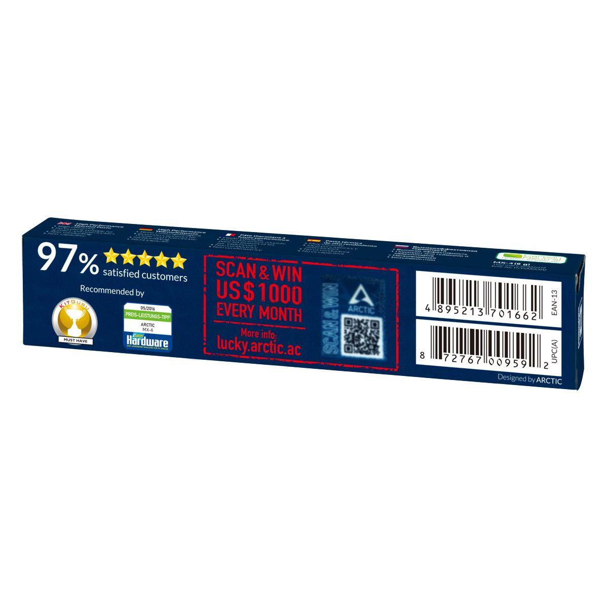 Pasta Térmica ARCTIC MX-4 Edition 2019 (Cola térmica - 8,5 W/m·K - 2,5 g/cm³ - Cinzento) — miniatura 3