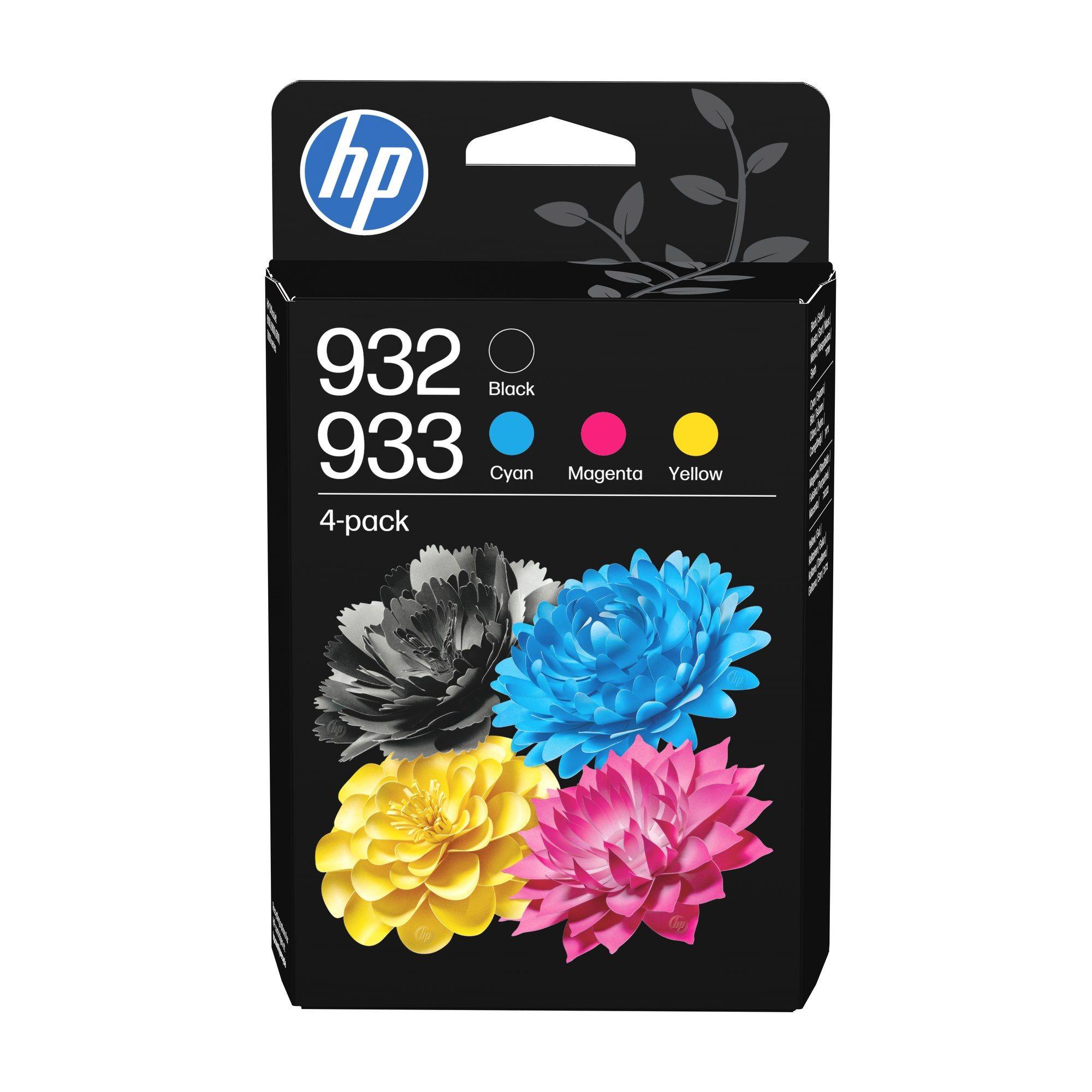 Conjunto de 4 Tinteiros HP 932/933 (400 páginas - Preto/Ciano/Magenta/Amarelo)